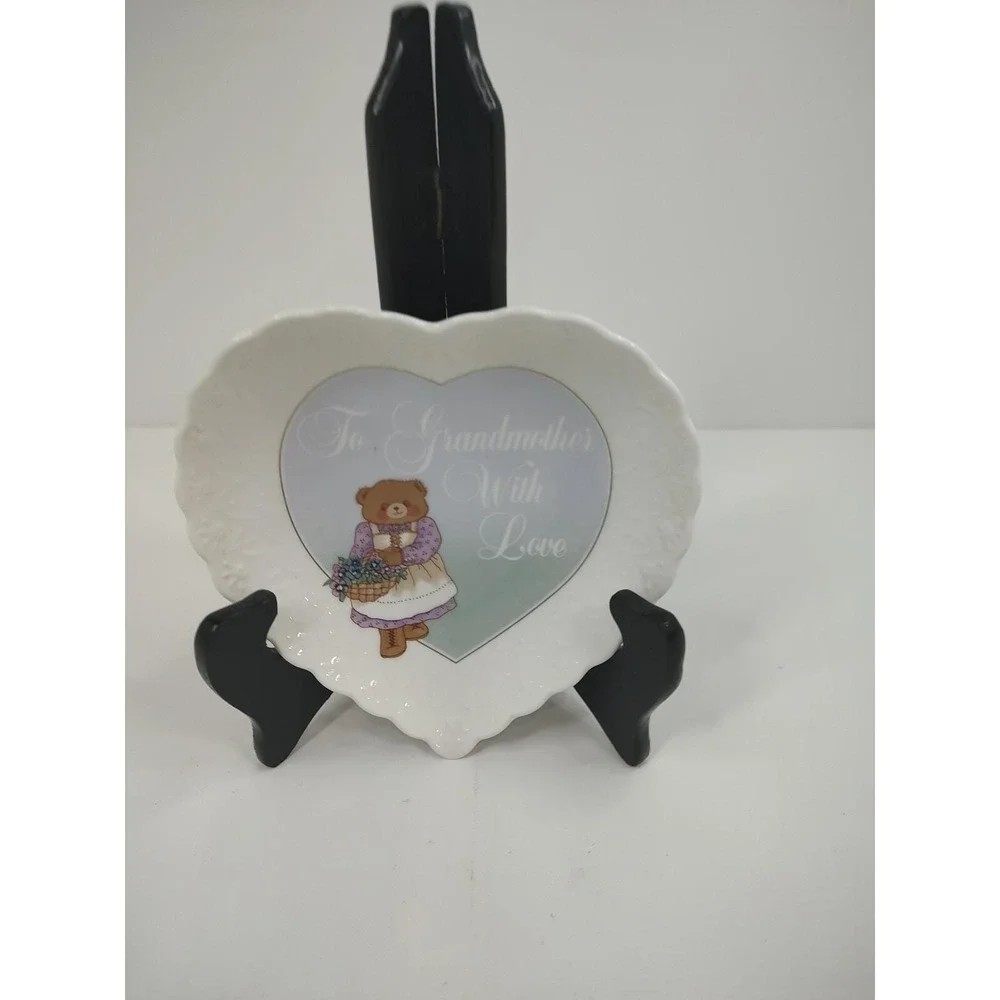Vintage MIKASA Bone China Grandmother Love Heart‎ Shaped Trinket Dresser Dish